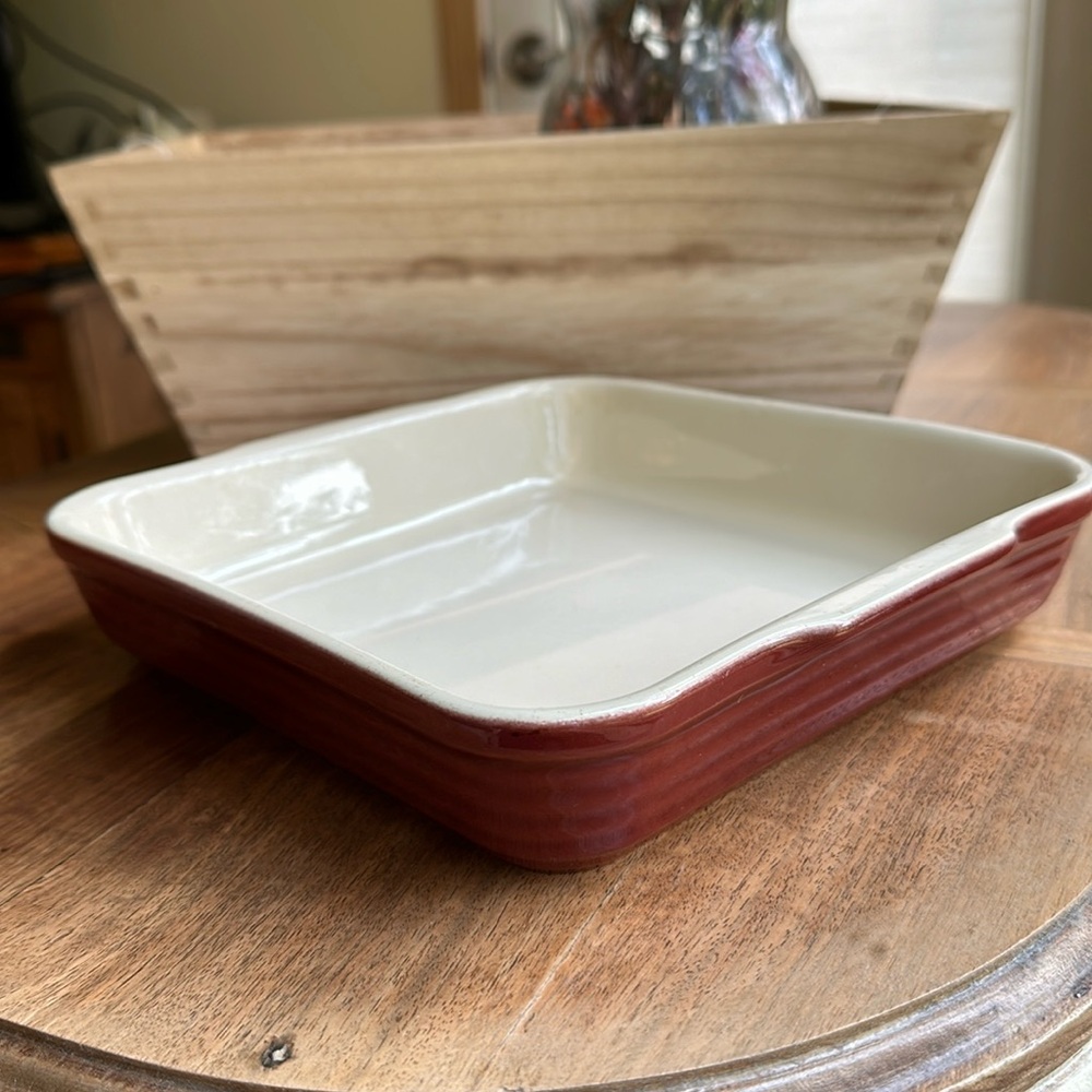 Emile Henry France Red Casserole Williams Sonoma Square Dish 9 x 9